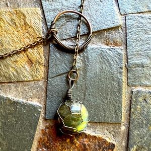 Labradorite wire wrapped WRAP necklace handmade NEW
